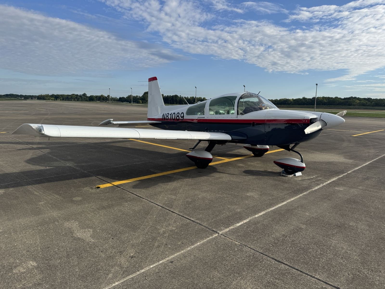 N81089 backing out of the hangar into daylight